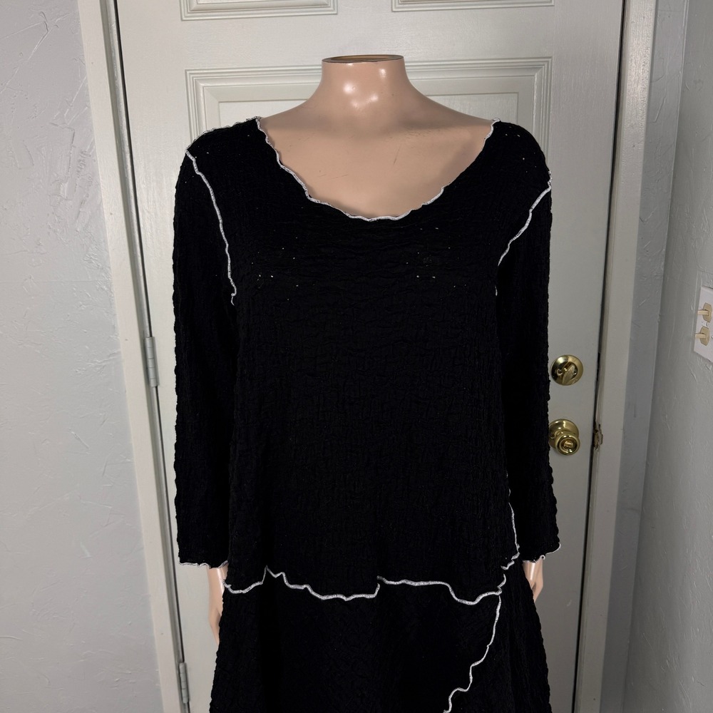 Noblu Women's Dress Medium Lagelook Asymmetrical Cotton Textured B20 - Picture 2 of 7